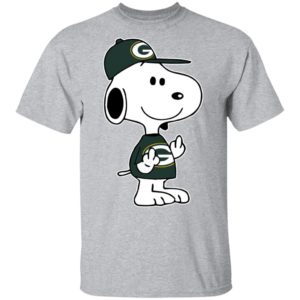 Snoopy Green Bay Packers NFL Double Middle Fingers Fck You Shirt