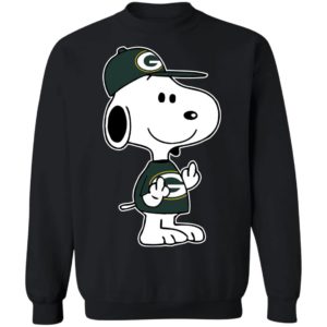 Snoopy Green Bay Packers NFL Double Middle Fingers Fck You Shirt