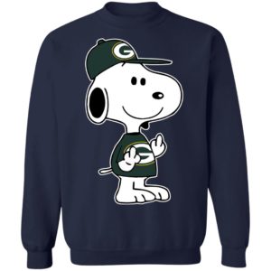 Snoopy Green Bay Packers NFL Double Middle Fingers Fck You Shirt