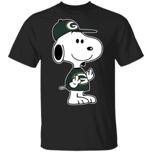 Snoopy Green Bay Packers NFL Double Middle Fingers Fck You Shirt