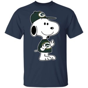 Snoopy Green Bay Packers NFL Double Middle Fingers Fck You Shirt