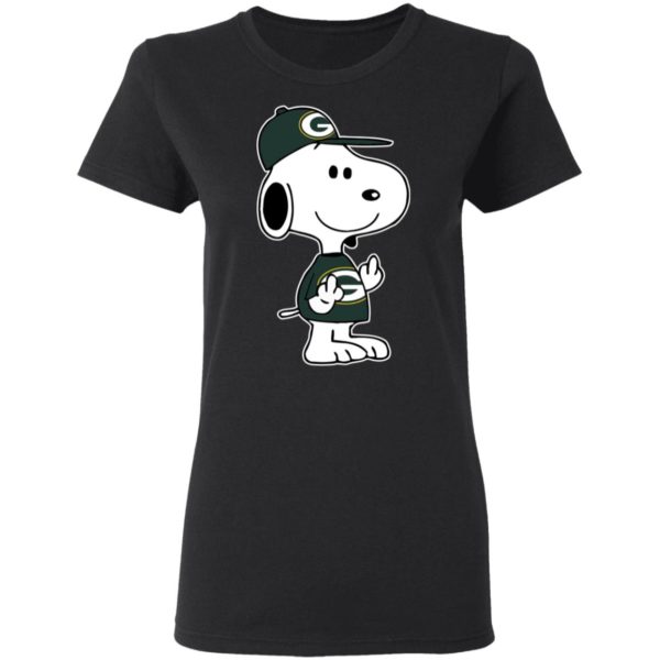 Snoopy Green Bay Packers NFL Double Middle Fingers Fck You Shirt