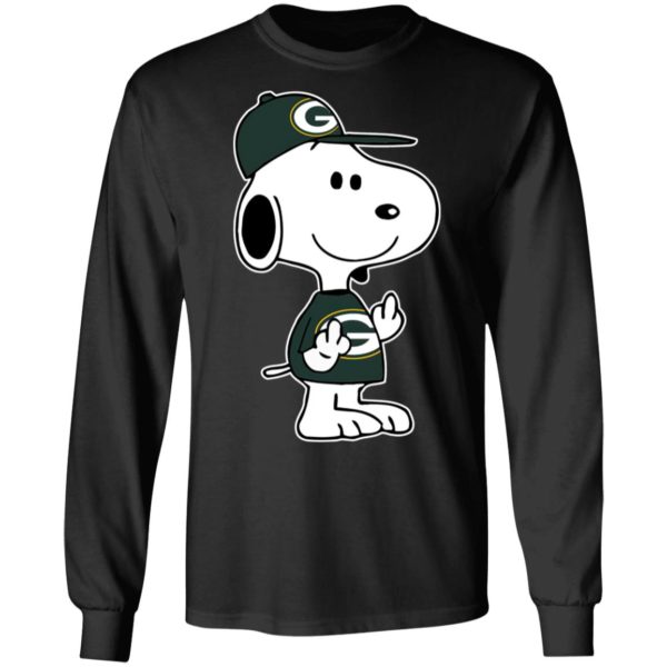 Snoopy Green Bay Packers NFL Double Middle Fingers Fck You Shirt