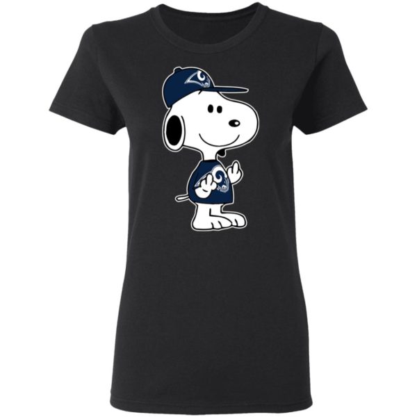 Snoopy Los Angeles Rams NFL Double Middle Fingers Fck You Shirt