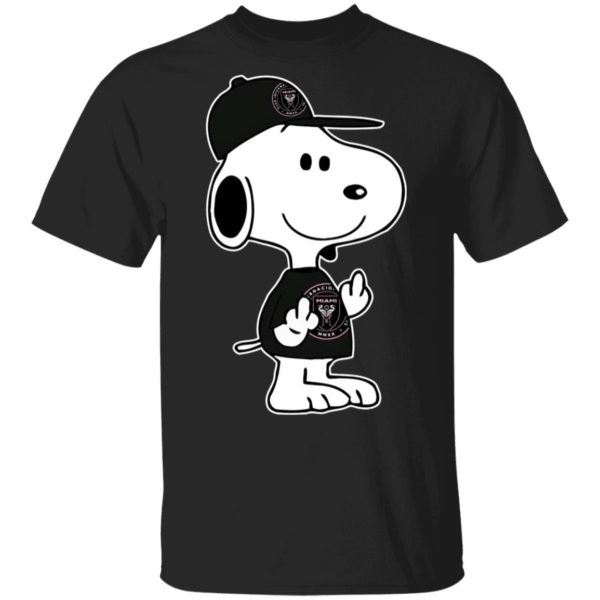 Snoopy Inter Miami CF MLS Double Middle Fingers Fck You Shirt