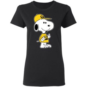 Snoopy Iowa Hawkeyes NCAA Double Middle Fingers Fck You Shirt