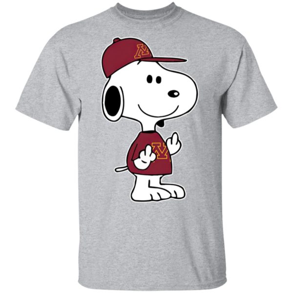 Snoopy Minnesota Golden Gophers NCAA Double Middle Fingers Fck You Shirt