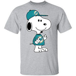 Snoopy Miami Dolphins NFL Double Middle Fingers Fck You Shirt