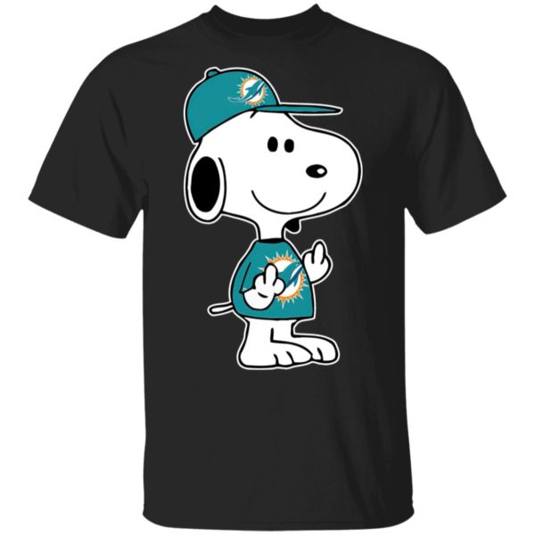 Snoopy Miami Dolphins NFL Double Middle Fingers Fck You Shirt