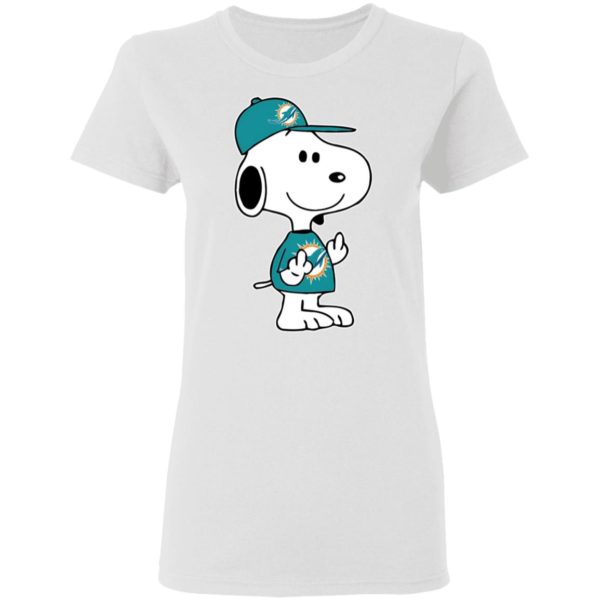 Snoopy Miami Dolphins NFL Double Middle Fingers Fck You Shirt