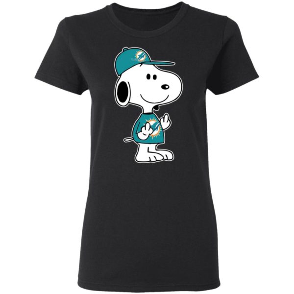 Snoopy Miami Dolphins NFL Double Middle Fingers Fck You Shirt