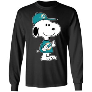 Snoopy Miami Dolphins NFL Double Middle Fingers Fck You Shirt