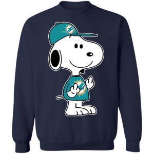 Snoopy Miami Dolphins NFL Double Middle Fingers Fck You Shirt