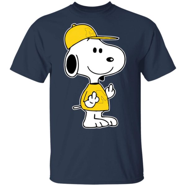 Snoopy Michigan Wolverines NCAA Double Middle Fingers Fck You Shirt
