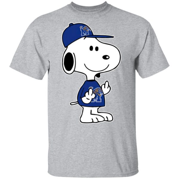 Snoopy Memphis Tigers NCAA Double Middle Fingers Fck You Shirt