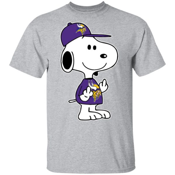 Snoopy Minnesota Vikings NFL Double Middle Fingers Fck You Shirt