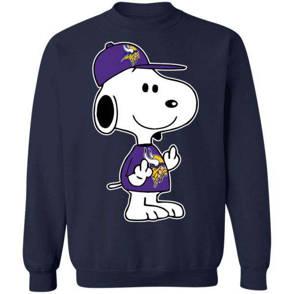 Snoopy Minnesota Vikings NFL Double Middle Fingers Fck You Shirt