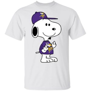 Snoopy Minnesota Vikings NFL Double Middle Fingers Fck You Shirt