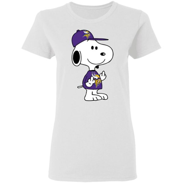 Snoopy Minnesota Vikings NFL Double Middle Fingers Fck You Shirt