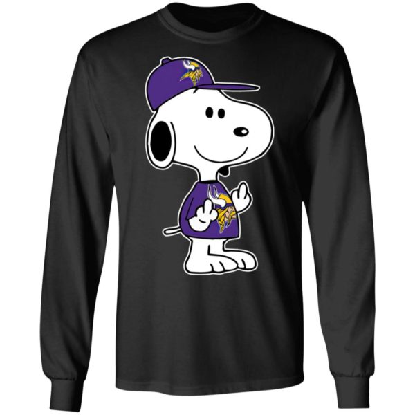 Snoopy Minnesota Vikings NFL Double Middle Fingers Fck You Shirt