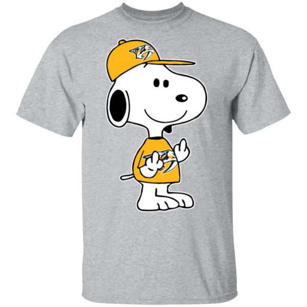 Snoopy Nashville Predators NHL Double Middle Fingers Fck You Shirt