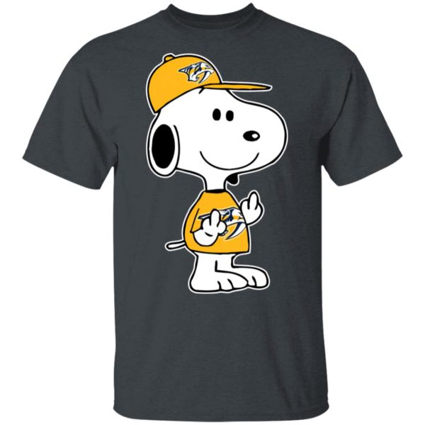 Snoopy Nashville Predators NHL Double Middle Fingers Fck You Shirt