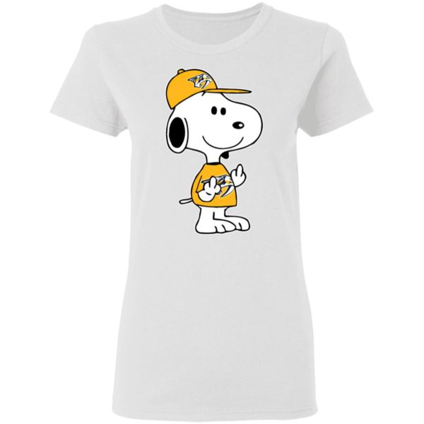 Snoopy Nashville Predators NHL Double Middle Fingers Fck You Shirt