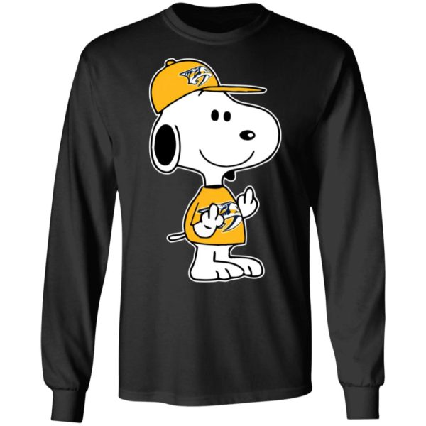 Snoopy Nashville Predators NHL Double Middle Fingers Fck You Shirt