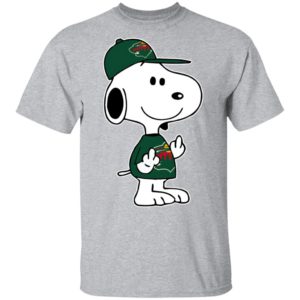Snoopy Minnesota Wild NHL Double Middle Fingers Fck You Shirt