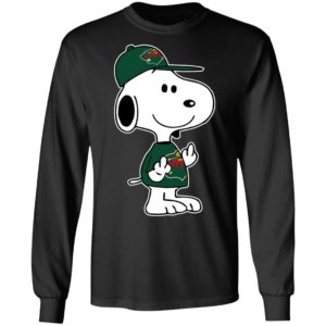 Snoopy Minnesota Wild NHL Double Middle Fingers Fck You Shirt