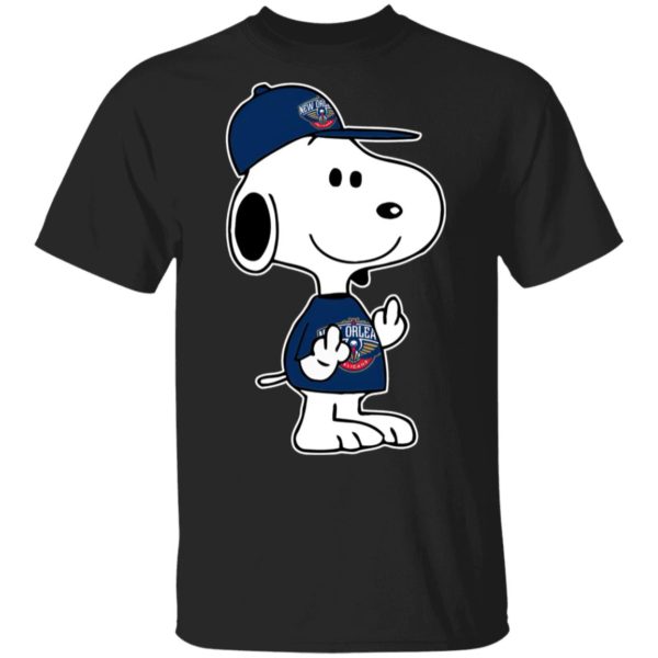 Snoopy New Orleans Pelicans NBA Double Middle Fingers Fck You Shirt