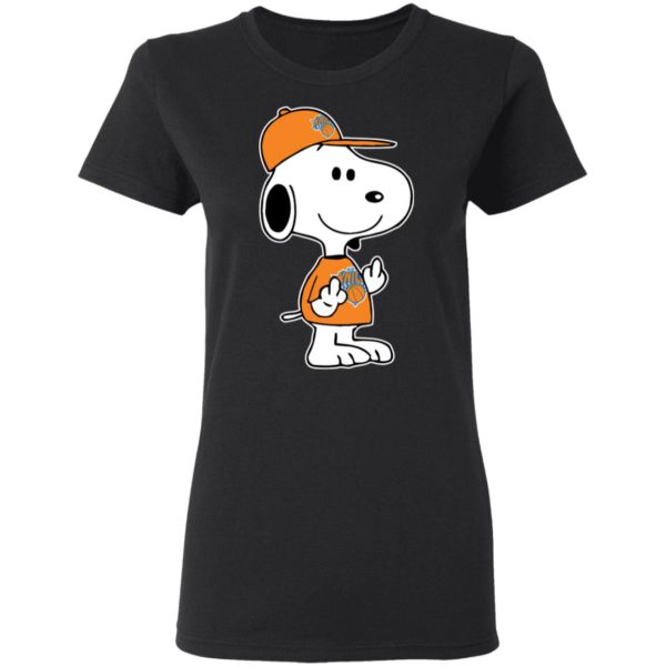 Snoopy New York Knicks NBA Double Middle Fingers Fck You Shirt