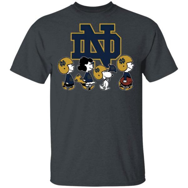 The Peanuts Snoopy And Friends Cheer For The Notre Dame Fighting Irish NCAA Shirt