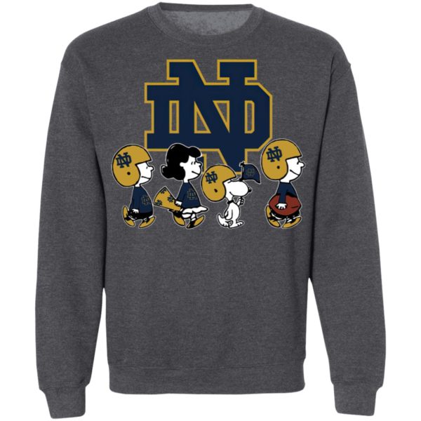 The Peanuts Snoopy And Friends Cheer For The Notre Dame Fighting Irish NCAA Shirt