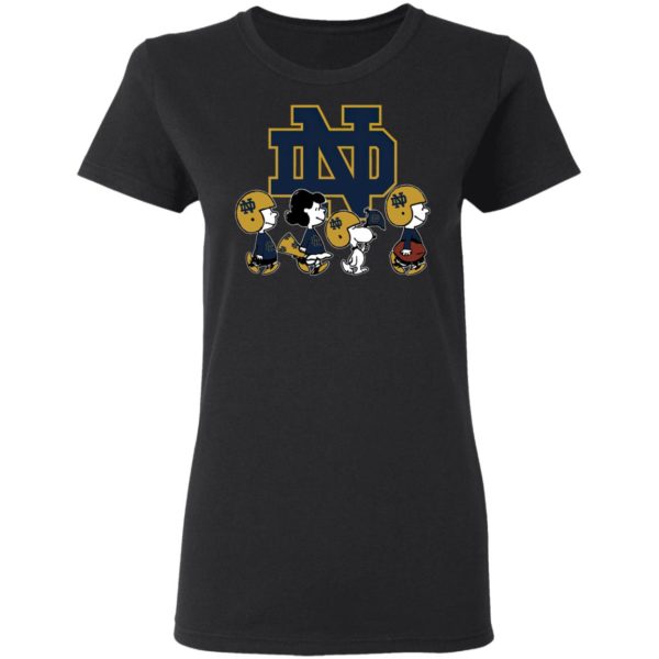 The Peanuts Snoopy And Friends Cheer For The Notre Dame Fighting Irish NCAA Shirt