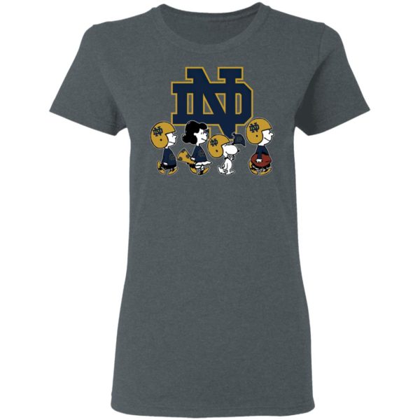 The Peanuts Snoopy And Friends Cheer For The Notre Dame Fighting Irish NCAA Shirt