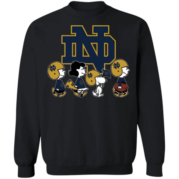 The Peanuts Snoopy And Friends Cheer For The Notre Dame Fighting Irish NCAA Shirt