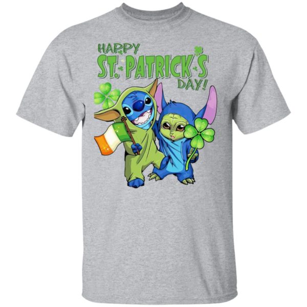 Baby Yoda and Stitch Irish Friends Happy St. Patrick’s day shirt