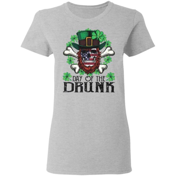 Day of The Drunk American Flag Skull Patrick’s Day Shirt