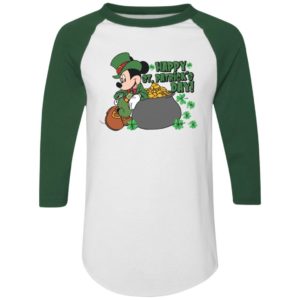 Green Mickey Mouse Happy St Patrick's Day Gold Coin Shirt