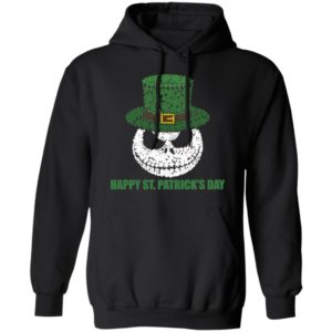 Skellington Head Irish Four-Leaf Clover Nightmare Before Christmas Happy St Patrick's Day Shirt