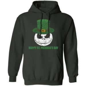 Skellington Head Irish Four-Leaf Clover Nightmare Before Christmas Happy St Patrick's Day Shirt