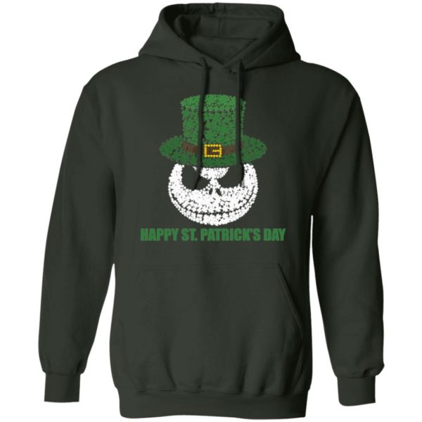 Skellington Head Irish Four-Leaf Clover Nightmare Before Christmas Happy St Patrick’s Day Shirt