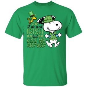 St Patricks Day Snoopy I'm Not Irish But Kiss Me Anyway shirt
