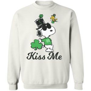 Leprechaun Woodstock Kiss Me Snoopy St Patricks Day Shirt