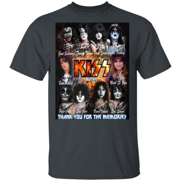 Characters Kiss Since 1973 Signatures Thank You For The Memories Shirt