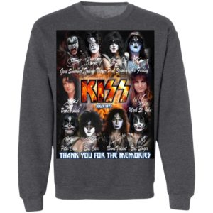 Characters Kiss Since 1973 Signatures Thank You For The Memories Shirt