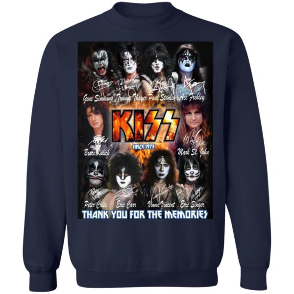 Characters Kiss Since 1973 Signatures Thank You For The Memories Shirt