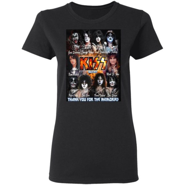 Characters Kiss Since 1973 Signatures Thank You For The Memories Shirt