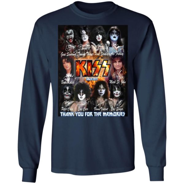 Characters Kiss Since 1973 Signatures Thank You For The Memories Shirt